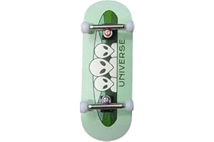 LEEFAI Professinal Fingerboard Complete 34mmx96mm Maple Wood 5 Layers Wood UV Printing Alien Deck-The Beginner Board with Professional Single AxleTrucks and Ball Bearing Wheels, Red and Black