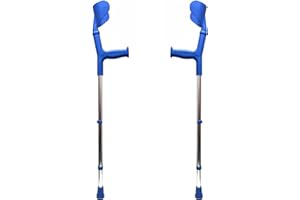 GERCARE Par de Muletas Ortopédicas con Doble Regulación de Altura. Muletas Adulto Regulables de Aluminio. Muletas Ortopédicas con Contera Antideslizante. (Azul)