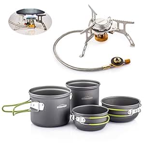 Overmont Camping 4-Teilig Kochtopf Kochgeschirr mit