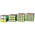 Cubelelo Qiyi 2X2 3X3 4X4 & 5X5 Black Combo Set Speedcubing Bundle Cubes Magic Puzzle for 168 Months to 1200 Months