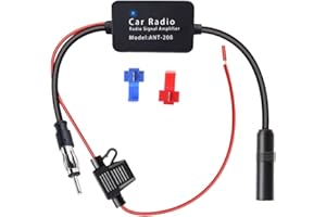 ‎VECYS Vecys FM/AM DAB DAB+ Antena Samochodowa Wzmacniacz Sygnału Wzmacniacz DIN żeński do DIN Męski Adapter 12V Digital Radio Antena Splitter Antena Wzmacniacz dla Audio Stereo Digital Car Radio