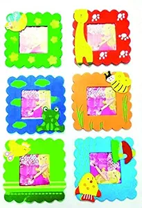 HouseHold Culture Wooden Cute Animal Design Photo Frame for Birthday Return Gift ( Set of 6 )