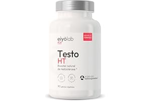 TESTO HT | Maca + Tribulus + Ashwagandha + Zinc | Dosage Élevé pour Efficacité Maximale | Stimulant Testostérone Naturel | Puissance et Endurance pour Hommes | 90 Gélules | Made in France | Eiyolab