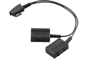 BestPlug 20cm Y Telefon-Kabel Adapter Verteiler Splitter Weiche universal, 1 Eingang: TAE-F Stecker männlich auf 2 Ausgänge: TAE-F Buchse Kupplung weiblich, Schwarz