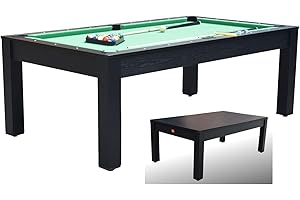 NG Biliardi Tavolo Biliardo Trasformabile in Tavolo da Pranzo e Ping Pong - 214 cm - Carambola da Casa, Dimensioni Regolamentari, Non Necessita di Montaggio, Disponibile in Vari Colori