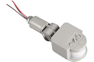 FTVOGUE Interrupteur Mural avec Détecteur de Mouvement Infrarouge PIR 90~250 V 180 Degrés Gris