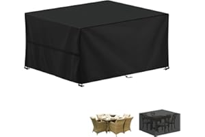 LAMUNI Funda Mesa Jardin Impermeable 140x80x75cm Funda Muebles Jardin Rectangular Cubierta para Muebles de Jardin 420D Tela Oxford Cubierta de Mesa Exterior Funda Protectora Mesa, Anti-Viento, Anti-UV