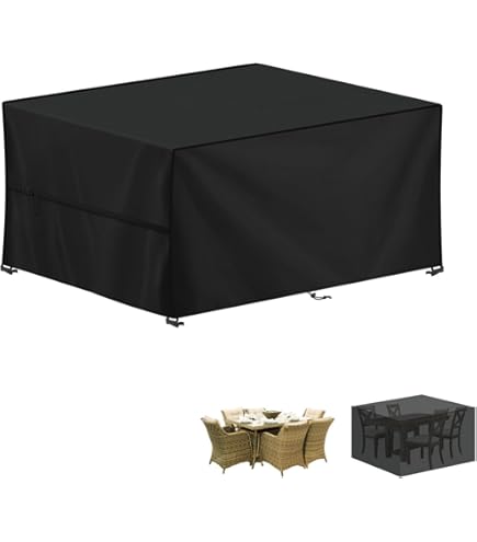 Tuinmeubelhoezen waterdicht, zwaar belastbaar, 125 x 65 x 65 cm (l x b x h) 420D Oxford, winddicht, anti-UV outdoor rotan tuinmeubelhoezen bescherming tegen kou in de winter Fadebestendig Vierkant