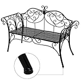 Material: Eisen. YP Gartenbank 2-Sitzer Parkbank Sitzbank， Metall,134 * 50 * 89 cm (Schwarz)