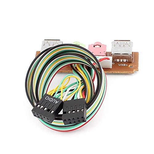 Zwei USB 2,0 Inner 3,5 mm Stimme 2 x Mainboard 9 Pin Kopf Kabel 50cm lang - 3