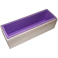 Allforhome Silikon-Form für handgefertigte Seife, rechteckig, flexibel, mit Holzkasten, für 1,2 kg Seifenmasse
