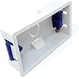 1pcs Double 2 Gang Dry Lining Back Plasterboard Box, Pattress Box with Adjustable Lugs 35mm, for Faceplate