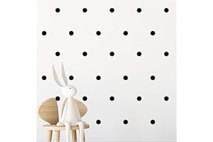 STICKERDEEN Adhesivo de pared (112 alcomanías) | ácil de despegar + seguro en paredes pintadas | Vinilo extraíble decoración de lunares | egatina redonda grande (negra)