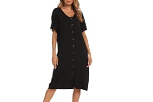 Jecarden Damskie koszule nocne dla kobiet ciążowych wygodna koszula nocna poród szpital krótki rękaw guziki