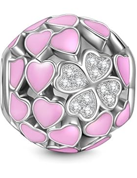 NinaQueen - Liebe und Klee - Damen-Charm Anhänger 925 Sterling Nickelfrei Beads