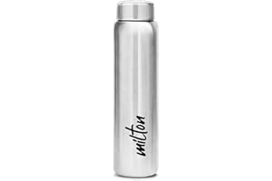 MILTON Aqua 1000 Stainless Steel Water Bottle, 950 ml, Silver | Leak Proof | Office Bottle | Gym Bottle | Home | Kitchen | Hi