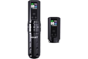 MAST TATTOO Mast Fold2 Pro Machine à Tatouage sans fil Rotary Tattoo Pen 7 Stroke Length 2pcs Batterie 2000mAh Moteur Puissant Tattoo Gun by Mcore Smart Display Screen pour Artistes Professionnels