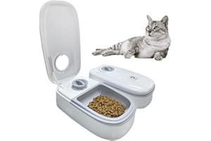 YANZEO Automatic Pet Feeder, 2 Meals Smart Pet Cat Dog Feeder with 48-Hour Timer for Cats and Small/Medium Dogs Pet Food Feeder