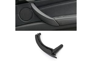 Goodithy Leder Türgriff Montage Beifahrerseite links/rechts Innentür Zug Griff Trim Ersatz für BMW X5 E70 X6 E71 E72 2007-2013 (schwarz rechts)