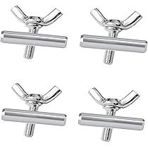 BMXIJW 2Pcs M4 M5 M6 RV Caravan Awning Rail Stoppers Stops Motorhome Campervan Silver Stainless Steel Camper Parts(M6