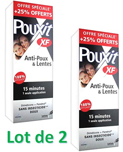 Pouxit XF - Lote de 2 botellas antipiojos y lentes, 250 ml
