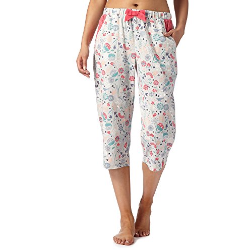 Mantaray Womens Pink Floral Cropped Pyjama Bottoms 10