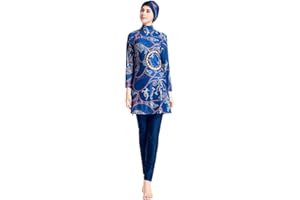 WOWDECOR Muslim Swimsuit - Muslim Islamic Modest Swimwear Burkini for Muslim Women - Removable Hijab
