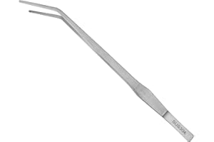ABMRO Pinzette curve extra lunghe da 38 cm in acciaio inossidabile, acquario per piante acquatiche, acquario, pinze mega rettili per alimentazione lucertole