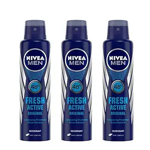 NIVEA Men Fresh Active Deodorant, 150ml (Buy 2 Get 1 Free)