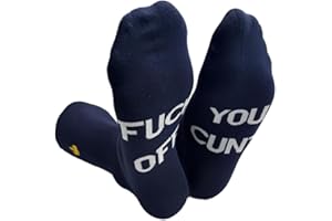 RUDE SLOGANS CO Funny Socks for Men & Women- Premium Quality Novelty Socks with Rude Slogan- Unique Humorous Gifts for Birthday- Cunt gifts with Funny Sayings