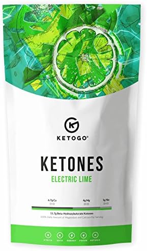 Ketogo Ketones - Electric Lime Flavor - Lose Weight With 11.7g Exogenous Ketones In Each of the 30 Tasty Servings. Boost Energy & Focus. Keto & Low-Carb Friendly, Natural Ingredients, Kick-Start Ketosis. 402g