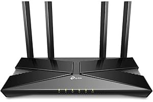 TP-Link Archer AX50 Wi-Fi 6 WLAN Router (2402 Mbps 5 GHz, 574 Mbps 2.4 GHz, 4 × Gigabit LAN Ports, 1 × USB 3.0 Port, HomeCare, Compatible with Alexa), Black