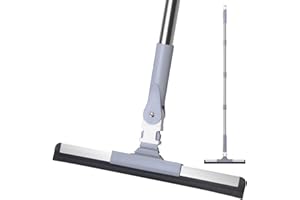 Mitclear Tergipavimento Pavimenti con Manico Telescopico(120cm), Tergipavimenti, Scopa in Gomma per Pulizia Polvere, Acqua, Peli di Cani e Gatti, Spazzola per Legno Duro Piastrelle Doccia Cucina Bagno