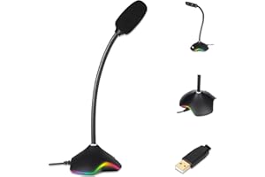 KLIM Rhapsody Micrófono PC RGB - Micrófono USB para PC - Mejor Calidad de Sonido - Grabación y Reconocimiento de Voz, Streaming, Youtube, Podcast - Gaming Windows Mac PS4 PS5
