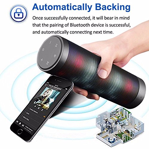 Mobiler Bluetooth Lautsprecher, ELEGIANT Tragbarer Bluetooth 4.0 Wireless LED Lautsprecher 2 x 8W Stereo Boombox Boxen Speaker mit 6 LED Licht Modi+ 2x2000 mA/ 10 Stunden+ Reinem Bass + eingebautem Mikrofon Freisprecheinrichtung fÃ¼r Indoor Outdoor Sport iPhone 8 7 6 6S Plus iPad Samsung Galaxy S8 S6 S6 Edge LG G3 Nexus 5/4 Huawei und andere Bluetooth Smartphone Tablets Laptop PC Computer Projektor MP3