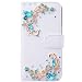 Produktbild Honghushop 3D Bling Strass Glitter PU Leder Handyhülle für iPhone XS MAX Hülle Tasche Flipcase Handyhülle Flip Brieftasche Case Wallet Cover Tasche Schutz Hüllen Stand Funktion Kreditkarte ID Card Slots Magnetverschluss Magnet und Weich TPU Innere Case für Apple iPhone XS Max (2018) 6.5 Zoll - Blauer Schmetterling