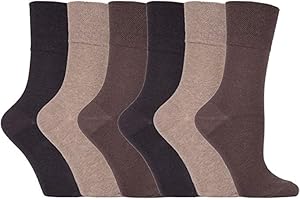 ZRWASKA® Diabetic Socks For Men Wide Elastic Cotton Neuropathy Loose Top Soft Grip Oedema Friendly Swollen Feet Legs non elastic socks Size UK 6-11