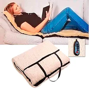 Jay Rechargeable Massage Bed With Heat Massaging Mattress Sleep Beauty Spa Heating Vibrating Head Neck Leg Massager Bed Cushion With Remote Control Full Body.