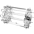 KLYNGTSK Rotating Kebab Skewers Stainless Steel Meat Skewer Cage BBQ Grill Rotating Skewer Needle Cage Metal Rotisserie 10 Skewers Oven Kebab Maker for Most Air Fryer Oven Rotisserie Grill(20cm)