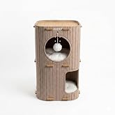 Felt Cat Tower with Cushions and Hanging Toy, 2 Levels