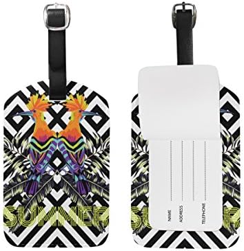 Jeansame Luggage Tags Suitcase Labels Travel Baggage Tag Summer Striped Woodpecker