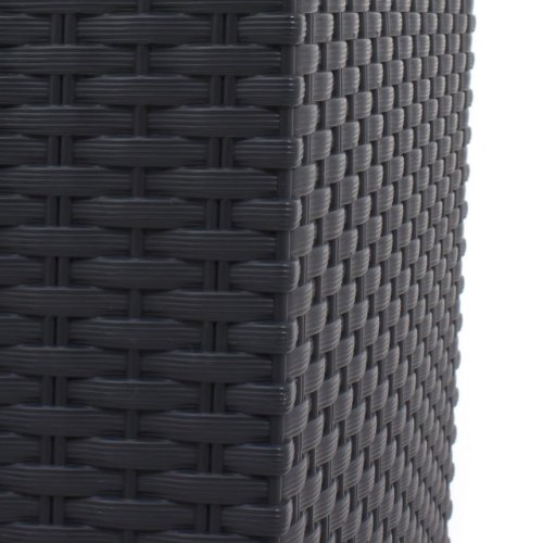 Prosperplast Rattan Blumentopf 26,6 L Anthrazit Übertopf Innen Außen mit Innenkasten wetterfest, schwarz, 26,5 x 26,5 x 50 cm, DRTS265-S433 - 5