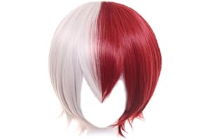 OSIAS Peluca Cosplay Anime, Peluca Fiesta Halloween, Redecilla Gratis(Todoroki Shouto)