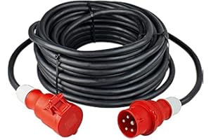 as - Schwabe Câble Rallonge Courant Fort 50 m 400V, 16A Idéal pour Chantiers & Jardins Rallonge Robuste 5 Pôles pour Extérieur IP44 Made in Germany | 60512