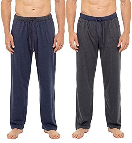 Modern Casuals 2 Pack Mens Plain Pyjama Lounge Bottoms Pants with Lounge Socks (Medium, Dark Navy and Grey)