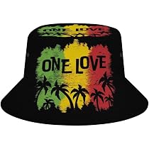 Chapeau Bob Love Music Reggae Rasta Pliable - Taille Unique 56-58 Cm, Pour Plage, Voyage, Pêche, Protection Soleil