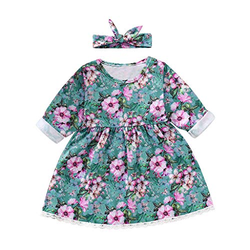 Preisvergleich Produktbild Prinzessinkleid Abendkleid Karneval Kostüm, Malloom Kleinkind Kind Baby Mädchen Prinzessin Blumenkleid Haarband Baumwollkleidung Kleid Sets