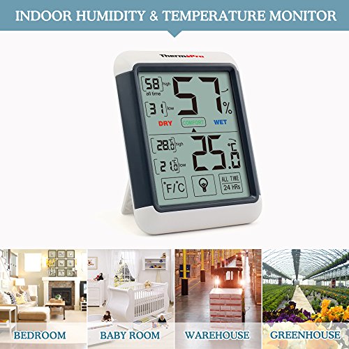 ThermoPro TP55 digitales Thermo-Hygrometer Raumluftüberwachtung Temperatur und Luftfeuchtigkeitmessgerät - 3