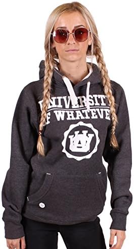 UOW 1st Class Womens Waffle Hoodie - Black Melange UK 14-16