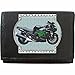 Produktbild KAWASAKI ZZR 1400 Schwarz Grün Klassek Leder Schlüsseletui Schlüsselleiste mit Haken Motorrad Bike Zubehör Geschenk mit Metall Box NICHT OFFIZIELLE Kawasaki Produkte